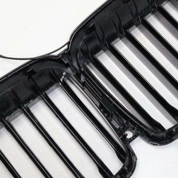 BMW X7 G07 2019-2022 Single Slat Gloss Black Front Kidney Grille W/ LED Light