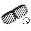 BMW X7 G07 2019-2022 Single Slat Gloss Black Front Kidney Grille W/ LED Light-9