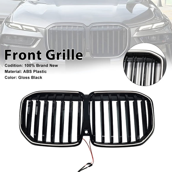 Zwart Enkele Lijn Voorbumper Grille Grill Fit BMW X7 G07 2023-2026 W/LED