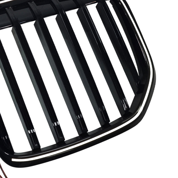 Zwart Enkele Lijn Voorbumper Grille Grill Fit BMW X7 G07 2023-2026 W/LED