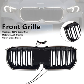 Doppelte Lamellen, schwarze Frontstoßstange, Nierengrill, passend für BMW X1 U11 U12 2023–2025