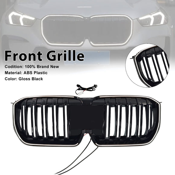 Doppelte Lamellen, schwarze Frontstoßstange, Nierengrill, passend für BMW X1 U11 U12 2023–2025