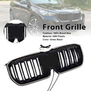 Doppelte Lamellen, schwarze Frontstoßstange, Nierengrill, passend für BMW X1 U11 U12 2023–2025-2