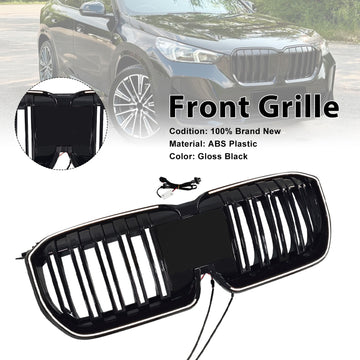 Doppelte Lamellen, schwarze Frontstoßstange, Nierengrill, passend für BMW X1 U11 U12 2023–2025 - 0