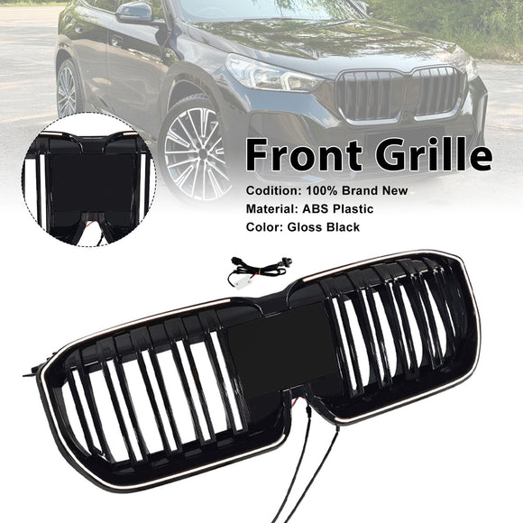 Doppelte Lamellen, schwarze Frontstoßstange, Nierengrill, passend für BMW X1 U11 U12 2023–2025