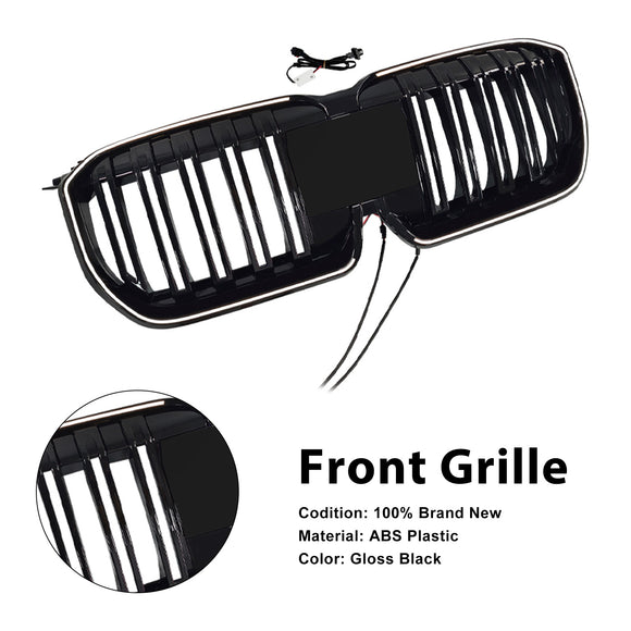 Doppelte Lamellen, schwarze Frontstoßstange, Nierengrill, passend für BMW X1 U11 U12 2023–2025