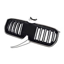 Doppelte Lamellen, schwarze Frontstoßstange, Nierengrill, passend für BMW X1 U11 U12 2023–2025-8