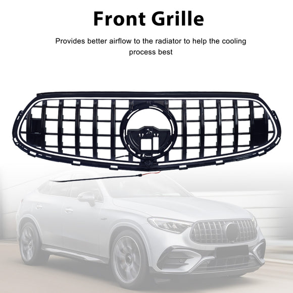 Etupuskurin yläsäleikkö GT Style LED-säleikkö sopii Mercedes GLC X254 C254 AMG-Line 2022-2025