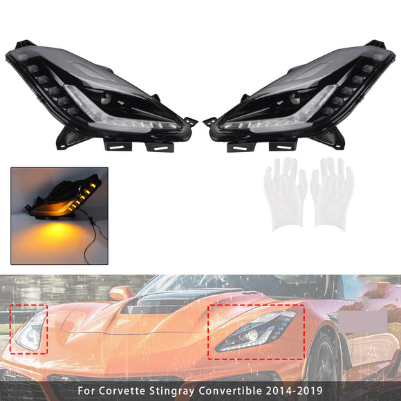 HID Xenon Headlight Assembly W/ Ballast 8pin For Chevy Corvette C7 Z06 2014-2019