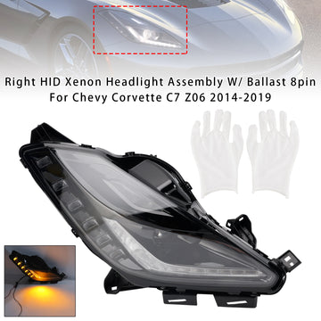 2014-2019  Corvette C7 Right HID Xenon Headlight Assembly W/ Ballast 8Pin 84750166 - 0