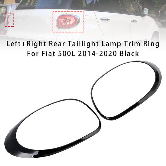 Vasen+oikea takavalon lampun koristerengas Fiat 500L 2014-2020 mustalle