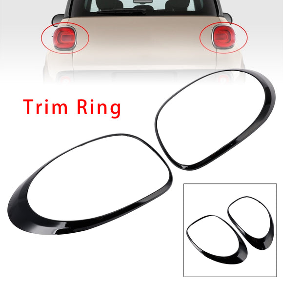 Vasen+oikea takavalon lampun koristerengas Fiat 500L 2014-2020 mustalle