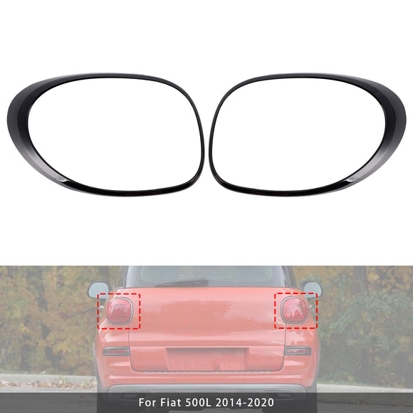 Vasen+oikea takavalon lampun koristerengas Fiat 500L 2014-2020 mustalle