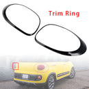 Vasen+oikea takavalon lampun koristerengas Fiat 500L 2014-2020 mustalle-5