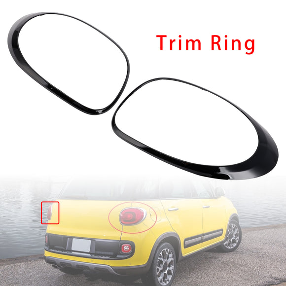 Vasen+oikea takavalon lampun koristerengas Fiat 500L 2014-2020 mustalle