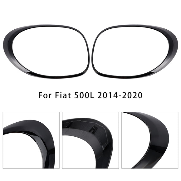 Vasen+oikea takavalon lampun koristerengas Fiat 500L 2014-2020 mustalle