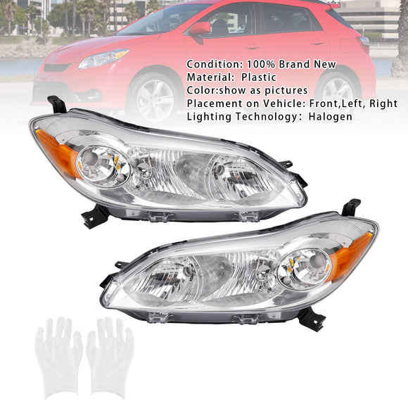2009–2014 Toyota Matrix links + rechts Scheinwerferbaugruppe Scheinwerfer Chromgehäuse