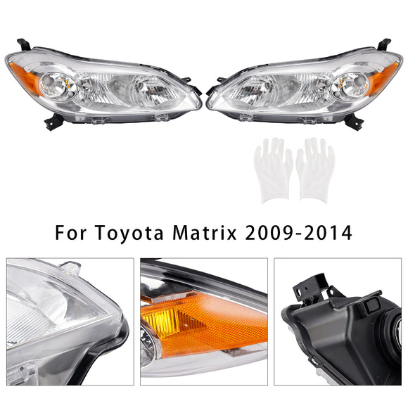 2009–2014 Toyota Matrix links + rechts Scheinwerferbaugruppe Scheinwerfer Chromgehäuse