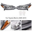 Toyota Matrix 2009-2014  Left+Right Headlights Assembly Headlamp Black Housing-4