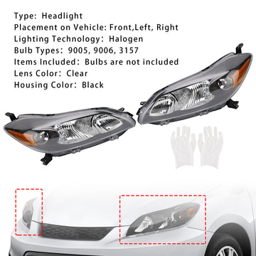 Toyota Matrix 2009-2014  Left+Right Headlights Assembly Headlamp Black Housing - 0