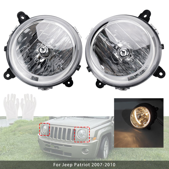 Chrome Links + Rechts Koplampen Lampen Voor Jeep Patriot 2007-2010