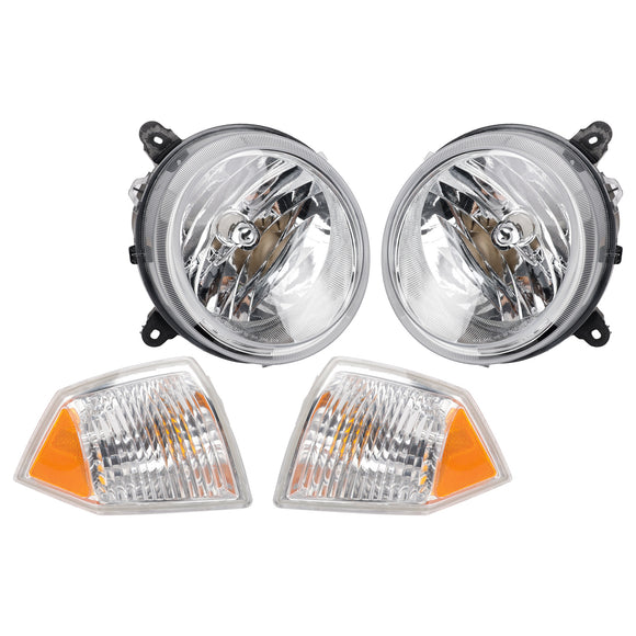 Jeep Patriot 2007–2010, 4-teiliger linker + rechter Scheinwerfer + Ecklampen-Set 5303842AE 5303843AE