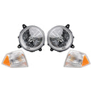 Jeep Patriot 2007–2010, 4-teiliger linker + rechter Scheinwerfer + Ecklampen-Set 5303842AE 5303843AE-12
