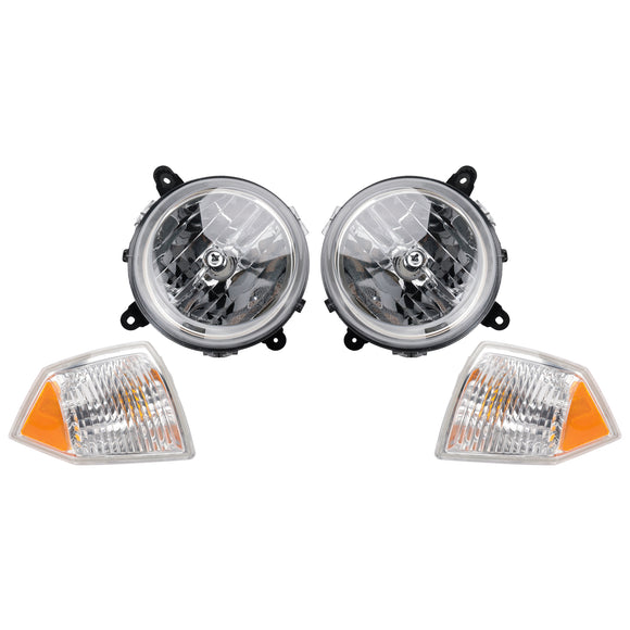 Jeep Patriot 2007–2010, 4-teiliger linker + rechter Scheinwerfer + Ecklampen-Set 5303842AE 5303843AE