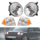 Jeep Patriot 2007–2010, 4-teiliger linker + rechter Scheinwerfer + Ecklampen-Set 5303842AE 5303843AE-1