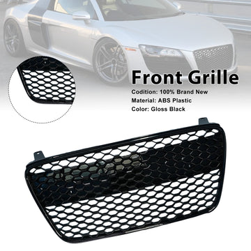 Audi R8 2007-2012 Honeycomb Black Grill Front Bumper Mesh Replacement Grille - 0
