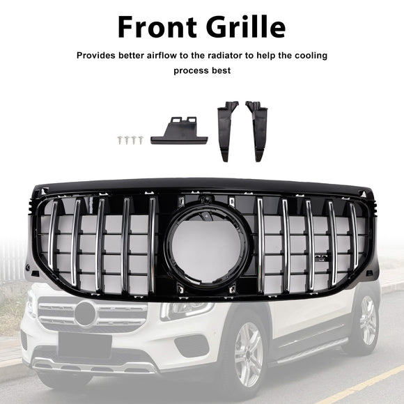 Chroom + Zwart Voorbumper Grille Fit Mercedes Benz GLB X247 GLB200 GLB250 2024 +