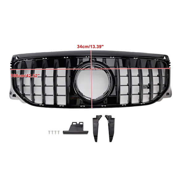 Gloss Black Front Bumper Grille GT Style Grill Fit Mercedes Benz GLB X247 GLB200 GLB220 GLB250 2024-2026