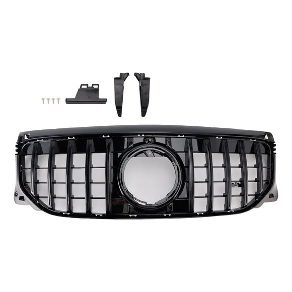 Gloss Black Front Bumper Grille GT Style Grill Fit Mercedes Benz GLB X247 GLB200 GLB220 GLB250 2024-2026