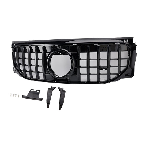 Gloss Black Front Bumper Grille GT Style Grill Fit Mercedes Benz GLB X247 GLB200 GLB220 GLB250 2024-2026