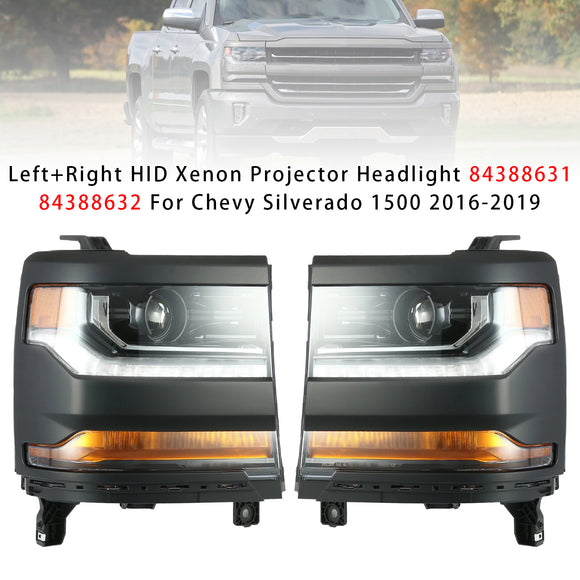 Chevy Silverado 1500 2016–2019 links + rechts HID-Xenon-Projektorscheinwerfer 84388631 84181565
