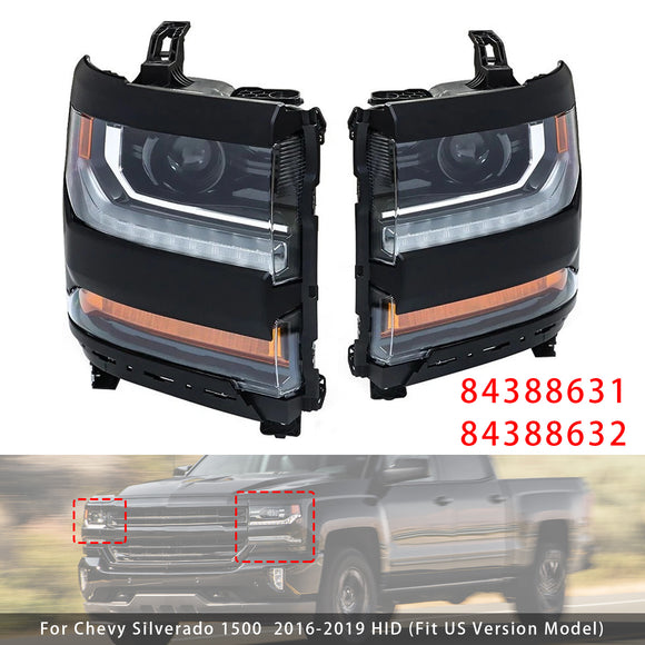 Chevy Silverado 1500 2016–2019 links + rechts HID-Xenon-Projektorscheinwerfer 84388631 84181565