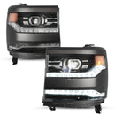 Vasen+oikea LED-ajovalo 84357696 84893098 Chevy Silverado 1500 2016-2019 kiiltävä musta kotelo-13