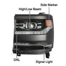 Vasen+oikea LED-ajovalo 84357696 84893098 Chevy Silverado 1500 2016-2019 kiiltävä musta kotelo-6