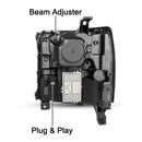 Vasen+oikea LED-ajovalo 84357696 84893098 Chevy Silverado 1500 2016-2019 kiiltävä musta kotelo-7