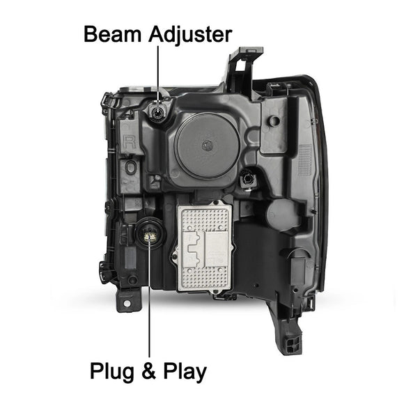 Vasen+oikea LED-ajovalo 84357696 84893098 Chevy Silverado 1500 2016-2019 kiiltävä musta kotelo
