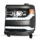 Vasen+oikea LED-ajovalo 84357696 84893098 Chevy Silverado 1500 2016-2019 kiiltävä musta kotelo-8