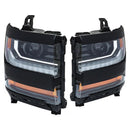 Vasen+oikea LED-ajovalo 84357696 84893098 Chevy Silverado 1500 2016-2019 kiiltävä musta kotelo-14