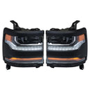 Vasen+oikea LED-ajovalo 84357696 84893098 Chevy Silverado 1500 2016-2019 kiiltävä musta kotelo-1
