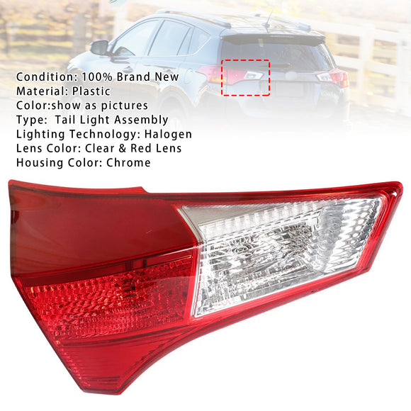 Vasen taka sisempi halogeeninen takavalo kokoonpano Toyota RAV4 2013-2015