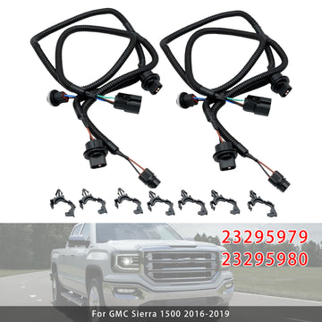 2PCS Left+Right Tail Lamp Light Wiring Harness 23295979 23295980 For GMC Sierra 1500 2016-2019