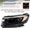2022–2026 Jeep Compass, linke LED-Scheinwerferbaugruppe 68441587AG-1