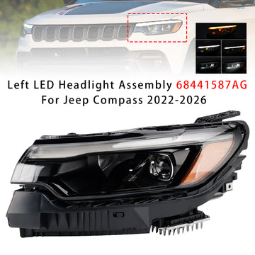 2022-2026 Jeep Compass Left LED Headlight Assembly 68441587AG