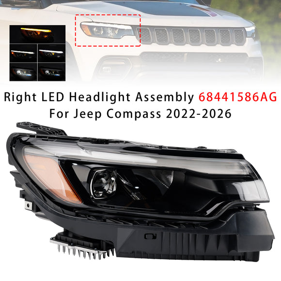 Jeep Compass 2022-2026 oikeanpuoleinen led-ajovalokokoonpano 68441586AG