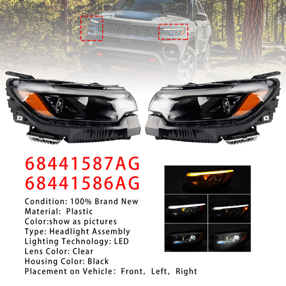 Vasen+oikea led-ajovalokokoonpano 68441587AG 68441586AG Jeep Compass 2022-2026