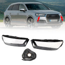 Par de cubiertas de lente de faro de coche LH + RH, pegamento de carcasa de pantalla para Audi Q7 2016-2019-2